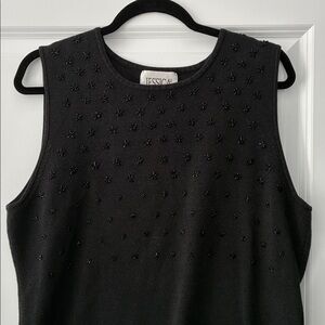 Jessica Size XL Beaded Metallic Thread Sleeveless Knit Tank